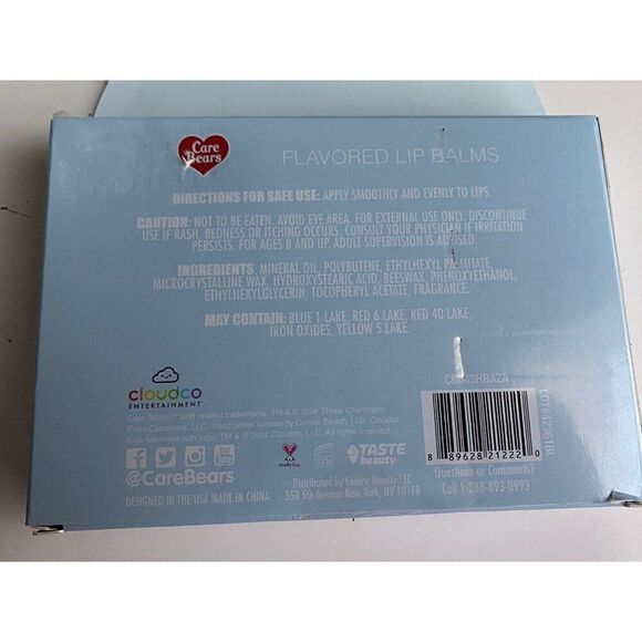 4 Pack Taste Beauty Care Bears Lip Balms Cherry Pecan Pie Blueberry Peppermint - Picture 8 of 10